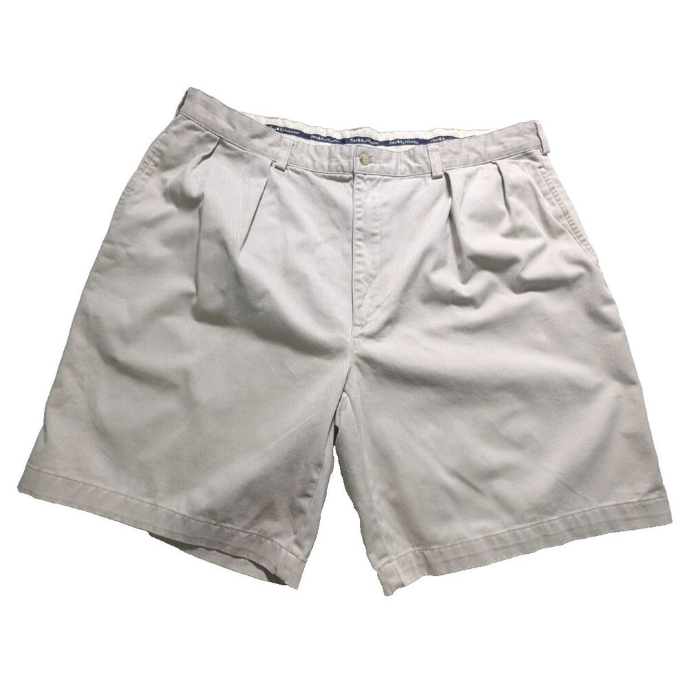 VTG Polo Ralph Lauren Tyler Chino Shorts Men's 40 Khaki Pleated Cotton